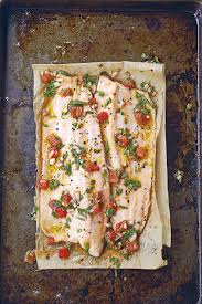Grilled Trout Fillets With Sauce Vierge Easy Seafood Recipes Trout Fillet Recipes Trout Recipes