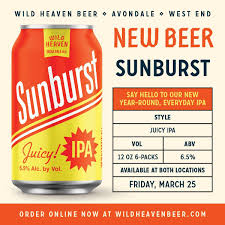 Sunburst IPA 6-pack 12oz | Wild Heaven Beer Online Beer Store (Avondale  Location) - Come Inside or Call 404.997.8589 Upon Arrival for Curbside  Pickup