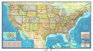 Maps should be placed into the lowest category applicable, and also by year Political Usa Wall Map 191 X 107cm