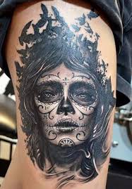 Santa Muerte Tattoos Sugar Skull Tattoos Skull Girl Tattoo