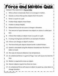 If you're planning a unit on motion and force, the materials at teacher planet can help you create a memorable lesson plan. Motion And Stability Quiz Worksheets