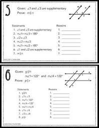 Parallel Lines Proofs Task Cards Task Cards Task Cards