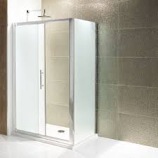 It comes in frosted, patterned, coloured and stained glass effects, and can be ordered cut to size. Volente Frosted Sliding Shower Door Easy Clean Glass Various Sizes Optional Side Panel