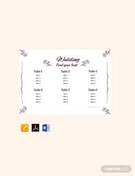Free Simple Wedding Seating Chart Template Pdf Word