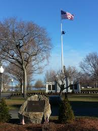 The Lower Common In Wakefield Ma Pre Spring With Old Glory In Full Bloom