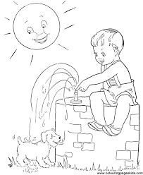 Free Printable Summer Coloring Sheets A Drink For Puppy 31 For Summer Season Pictures Vintage Coloring Books Free Kids Coloring Pages Summer Coloring Pages