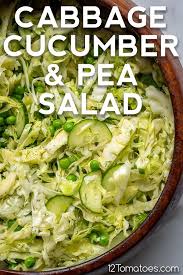 Cabbage Cucumber And Pea Salad Recipe In 2020 Pea Salad Cabbage Cabbage Salad Recipes