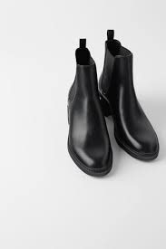 Black Ankle Boots No Heel Leather Low Heeled Ankle Boots With Trim At Heel Boots Low Heel Ankle Boots Low Heels