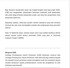 Memakai topi keselamatan untuk mengelakkan objek yang terjatuh terkena kepala. Cidb Malaysia Kenyataan Akhbar Insiden Suke Kontraktor Facebook