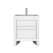 Whether you design the entire room around this one or add it in as the finishing touch, it's classic style is easy to pair with a variety of different decor. Jade Bath Sloan 28 Inch Single Freestanding Modern White Bathroom Vanity With Basin The Home Depot Canada