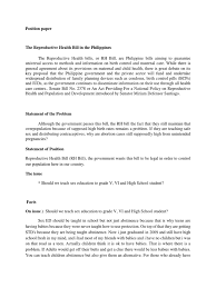 Position statements are an important tool that naeyc uses to build understanding and support for significant, often controversial issues related to early childhood education. Position Paper Docx Sex Education Reproductive Health
