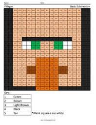 Minecraft Addition And Subtraction Coloring Squared Minecraft Coloring Pages Minecraft Basic Subtraction
