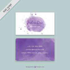 Watercolor business card templates and watercolor business card designs. Purple Watercolor Business Card Free Vectors Ui Download