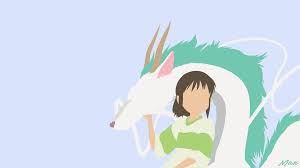 chihiro and haku spirited away minimalist by max028 ghibli artwork desktop wallpaper art spirited away wallpaper chihiro and haku spirited away