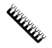 UEB10-7.3B - Fork Type External Jumper for Terminal Block UTD-10, 10 Positions, Black