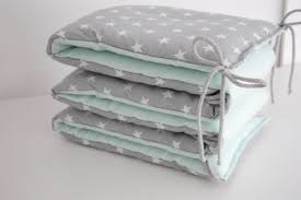 Jaju Baby Gri Zemin Beyaz Yildiz Mint Kombin Besik Kenar Koruma Ozel Olcu