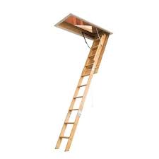 Explore more on homedepot.com doors and windows Century Elite 7 75 Ft To 10 25 Ft Type I Wood Attic Ladder In The Attic Ladders Department At Lowes Com