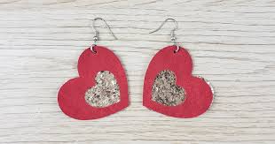 Download Heart Layered Faux Leather Earrings Free Svg Tutorial Marching North