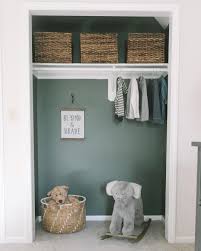 Who Knew Closets Could Be So Cute Adding An Accent Color To The Back Wall Is One Of The Easiest And Most Adorab Green Baby Room Boy Room Paint Green Boys