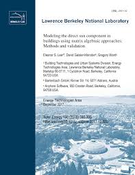 DOE/ LBNL FY11 Technical Report Deliverable