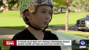 11-year-old Roy boy home from the hospital 45 days after being hit by car