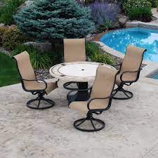 Backyard Creations 5 Piece Belvedere Dining Collection At Menards Contemporary Patio Furniture Outdoor Furniture Contemporary Patio