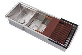 Maybe you would like to learn more about one of these? Enthous Workstation 48 Inch Undermount 16 Gauge Double Bowl Stainless Steel Kitchen Sink W Integrated Ledge 15mm Tight Radius Premium Accessories Dish Rack Colander Cutting Board Grid
