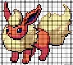 Pixelart Flareon Crossstich Pattern Pixel Art Pokemon Pokemon Cross Stitch Pixel Art Pattern