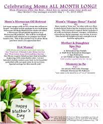 Austin Springs Spa Spa Specials Spring Spa Salon Promotions