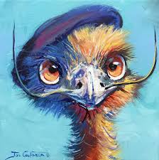 Emu Dali Animal Portraits Art Bird Art Chinese Art Painting