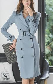 Blue Spring Business Coat Beautiful In 2020 Womens Dress Suits Long Blazer Jacket Long Sleeve Sheath Dress