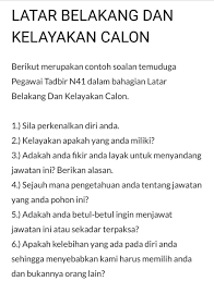 Check spelling or type a new query. Resume Kreatif Auf Twitter Contoh Soalan Temuduga Ptd N41 Dah Siap Bagi Skrip Soalan Lagi Korang Just Carik Jawapan Je Best Kan Jom Tag Dan Sebar Kat Kawan2 Korg Yg