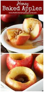 Simple Honey Baked Apples Filled With Honey Cinnamon They Re A Perfect Fall Comfort Food Dessert Just 4 Ingr Baking With Honey Honey Recipes Baked Apples