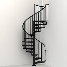 In addition to being a great metal outdoor spiral staircase option, wood accents, custom handrails, and powder coated finishes allow these metal spiral stairs to be warmer and more decorative indoor stairs. Arke Civik 55 In Black Spiral Staircase Kit K03018 The Home Depot