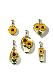 Real Sunflower Necklace Sunflower Necklace Sunflower Jewelry Wholesale Silver Jewelry