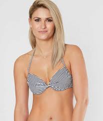 Black And White Striped Swimsuit Top Hot Water Striped Swimwear Top Women S Swimwear In Black White Buckle Striped Swimwear Swimwear Padded Bikini Top