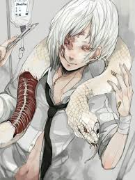 Black And White Anime Boy Scary Creepy Dark Anime Snake Boy So Pretty Anime Snake Dark Anime Anime