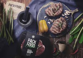 Food And Pack Free Scene Psd Free Mockup Food Branding Food Packaging Food