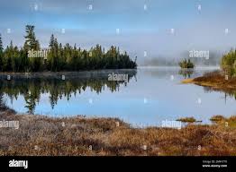 Rabbit Blanket Lake at dawn, Lake Superior Provincial Park, Ontario, Canada  Stock Photo