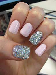 Light Pink Silver Features Acrylic Pink Acrylic Nails Short Acrylic Nails Homecoming Nails