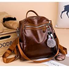 127 model tas wanita import terbaru 2021 dengan model super cantik cantik assalamu'alaikum. Jual Sm370141 Brown Tas Ransel Punggung Wanita Model Pom Pom Stylish