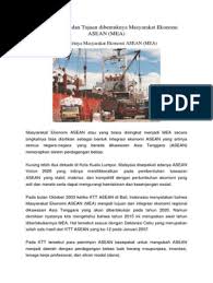 Kedua, menjadi kawasan ekonomi yang kompetitif. Latar Belakang Dan Tujuan Dibentuknya Masyarakat Ekonomi Asean Yapisi