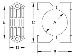 Bicon Afumex Two Bolt Cable Cleat 374 Lsf Series Lsf Lsoh