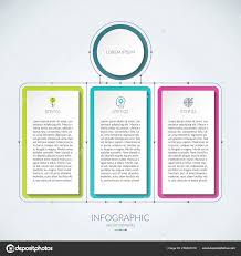 Abstract Infographic Chart With 3 Tabs Stock Vector