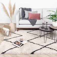 hoogpolig vloerkleed sensa square creme zwart extra vol vloerkleed thuisdecoratie vloerkleed woonkamer