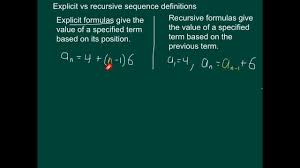 Explicit Vs Recursive Sequences Youtube