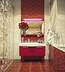 Jaw Droppingly Gorgeous Bathroom Design That Combine Modern With Vintage Unique Bathroom Design Pink Bathrooms Designs Bathroom Red