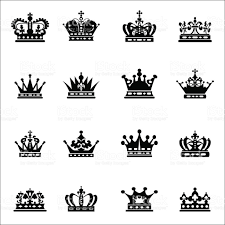 Black And White Crown Logo Crown Set Icons Black On White Crown Symbol For Your Web Site Vector Illustration Illustration Free Vector Art