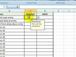 Videoexcel Data Validation In Excel 2007 Youtube