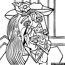 100 Free Coloring Page Of Pablo Picasso Painting Weeping Woman With Handkerchief You Be The Master Painter Colo Picasso Coloring Picasso Art Weeping Woman